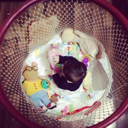 Baz inside his safety net.